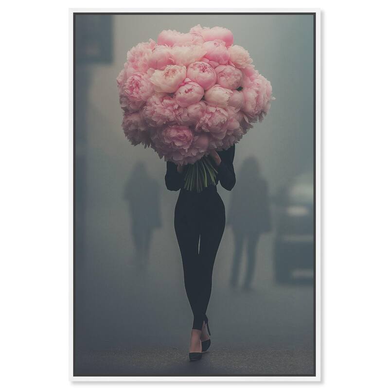 Peony Bouquet Canvas by Art Remedy - White - 16" x 24"
