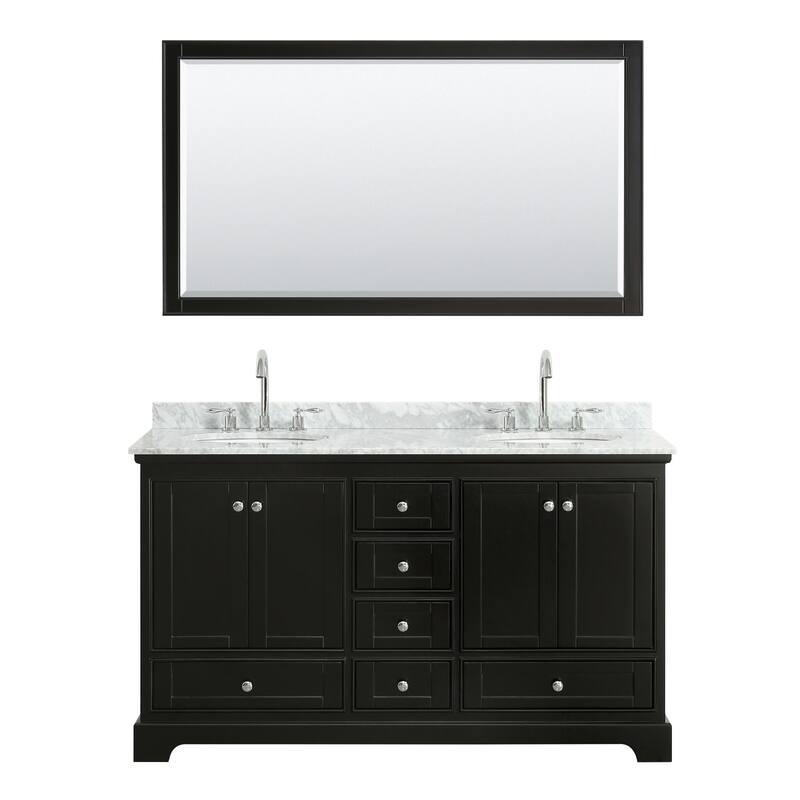 Wyndham Collection Deborah 60" Free Standing Double Vanity Set with