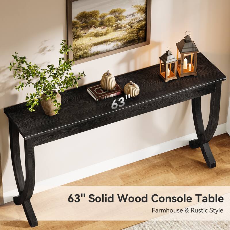 63-Inch Console Table, Farmhouse Entryway Table, Long Sofa Table