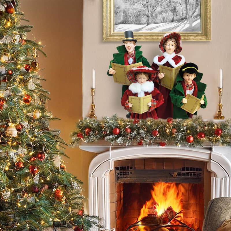 20 inches To 27 inches Dickens Carolers, Set of 4 - red
