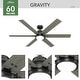 preview thumbnail 5 of 18, Hunter Wi-Fi Gravity Windmill Ceiling Fan w/LED Light Kit and Handheld Remote - Rustic, Transitional - SMART FAN! ENERGY STAR!