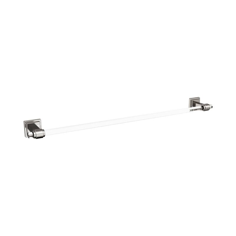Amerock Glacio Contemporary Towel Bar - 24" - Clear/Satin Nickel