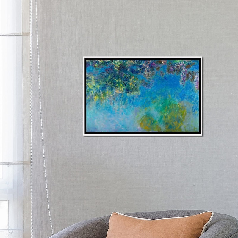 iCanvas "Wisteria" by Claude Monet Framed Canvas Print