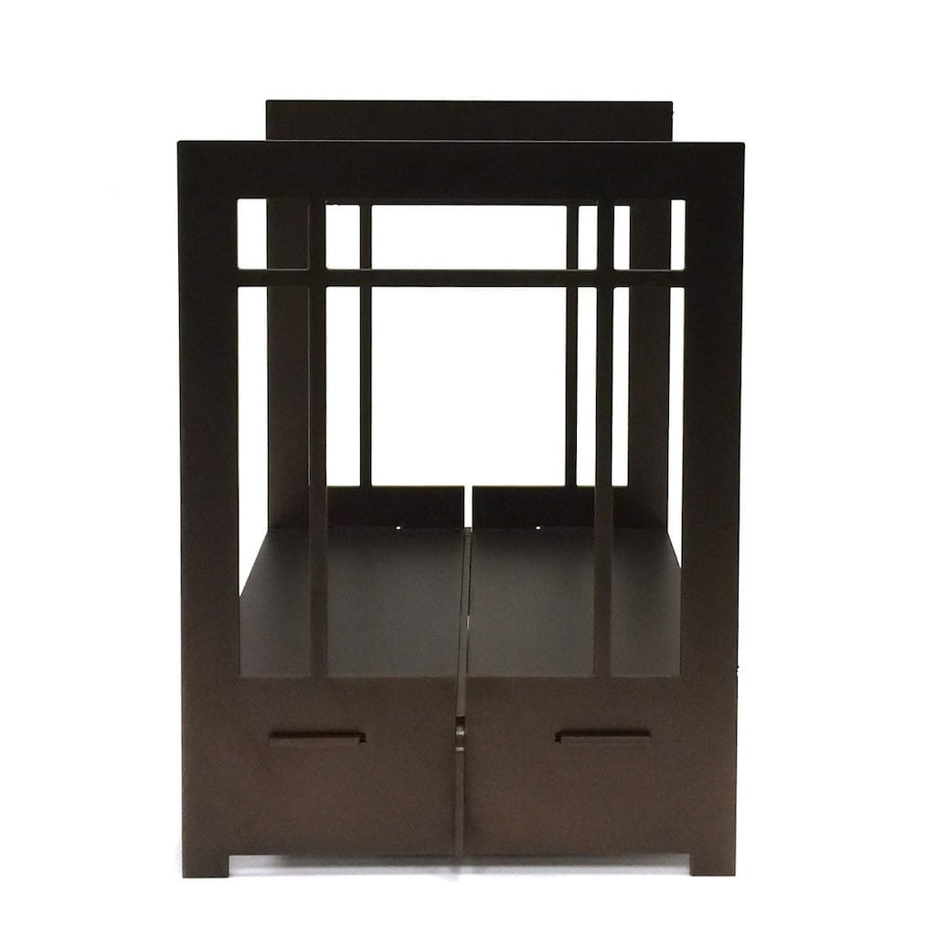 Fireplace Log Basket Craftsman Design Solar Bronze