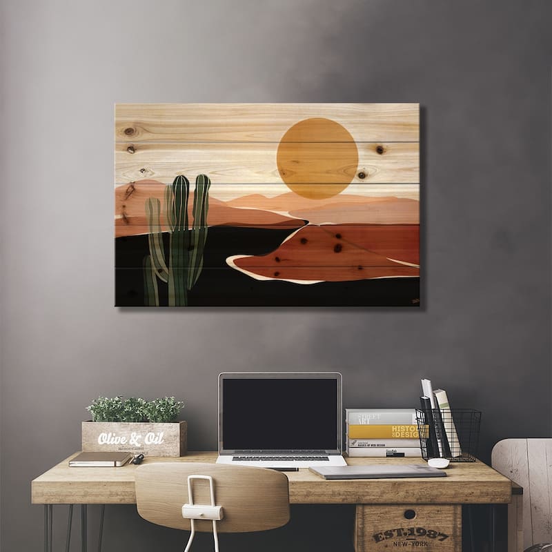 Desert Calm Print On Wood by Bria Nicole - Multi-Color