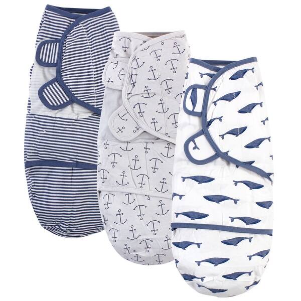slide 1 of 1, Touched by Nature Baby Boy Organic Cotton Swaddle Wraps, Blue Whale, 0-3 Months - Blue Whale - 0-3 Months 0-3 Months - Blue Whale