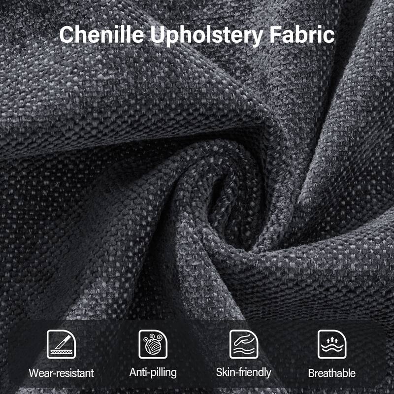 Fabric Upholstered Counter Height Swivel Bar Stools - 37.8"H x 19.7"W x 23.2"D