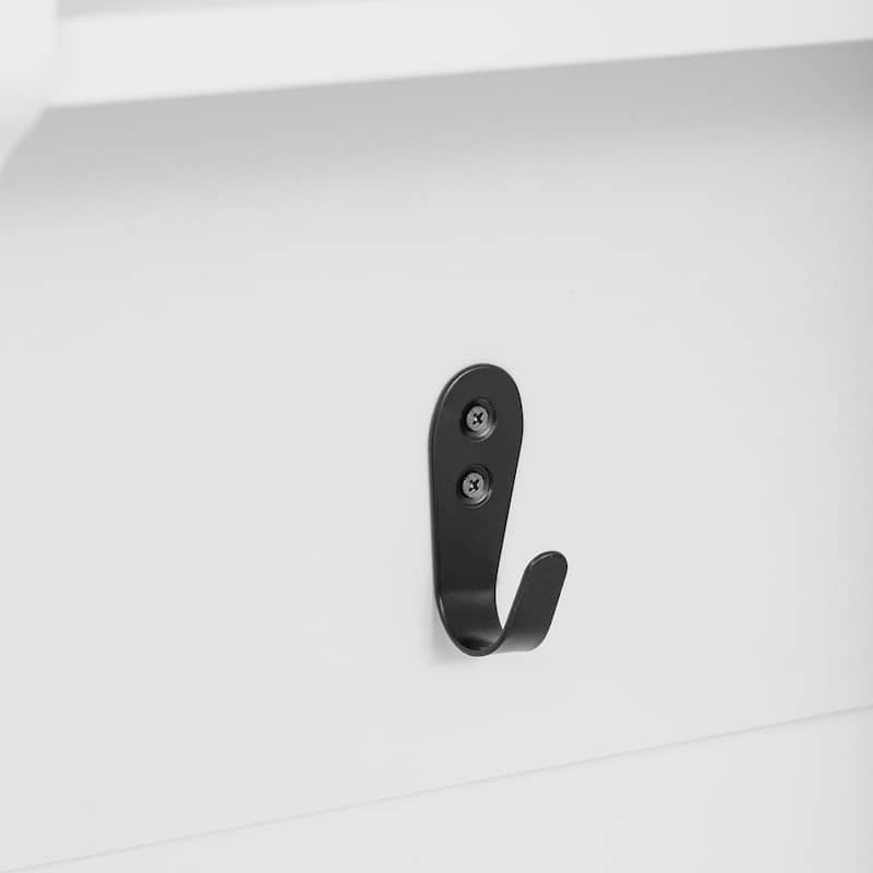 5-in-1 Coat Rack with Hooks,Drawers Adjustable Shelves,Metal Handles