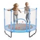 preview thumbnail 2 of 0, Mini Trampoline for Kids with Net and Basketball Hoop Indoor Outdoor Blue