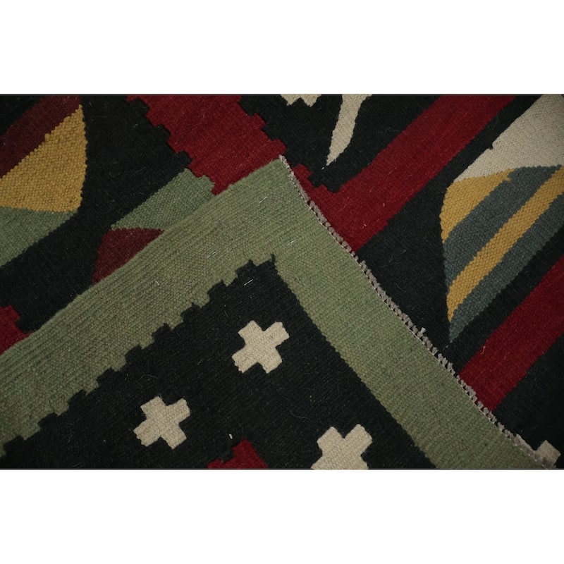 Hand Woven Oriental 100% Wool Carpet Southwestern Tribal Brown Kilim Area Rug - 15' 2'' X 11' 10''