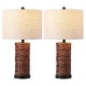 preview thumbnail 9 of 14, Enzo 25" Coastal Water Hyacinth LED Table Lamp, (Set of 2), by JONATHAN Y Dark Brown