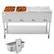 preview thumbnail 1 of 40, UIMOSO Commercial Propane Steam Table,LP Gas Outdoor Soup Warmer with Drain Valve and Wheels,Stainless Steel Propane Food Warmer 4-Pan,15cm-H