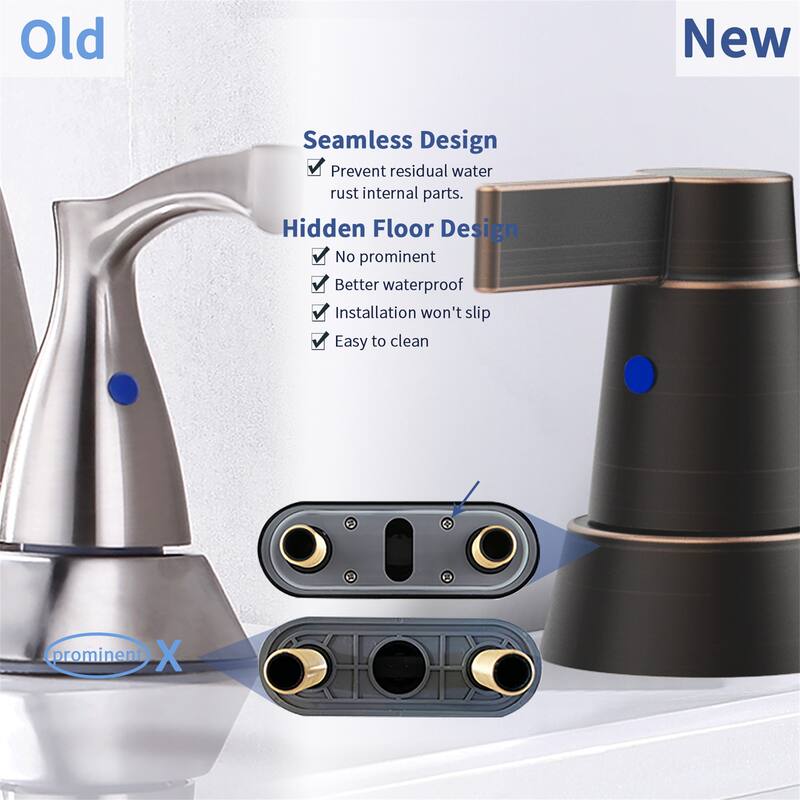 Double Handle 4 Inch Centerset Bathroom Faucet 3 Holes Bathroom Sink Basin Lavatory Faucets with 360 Degree Swivel Spout