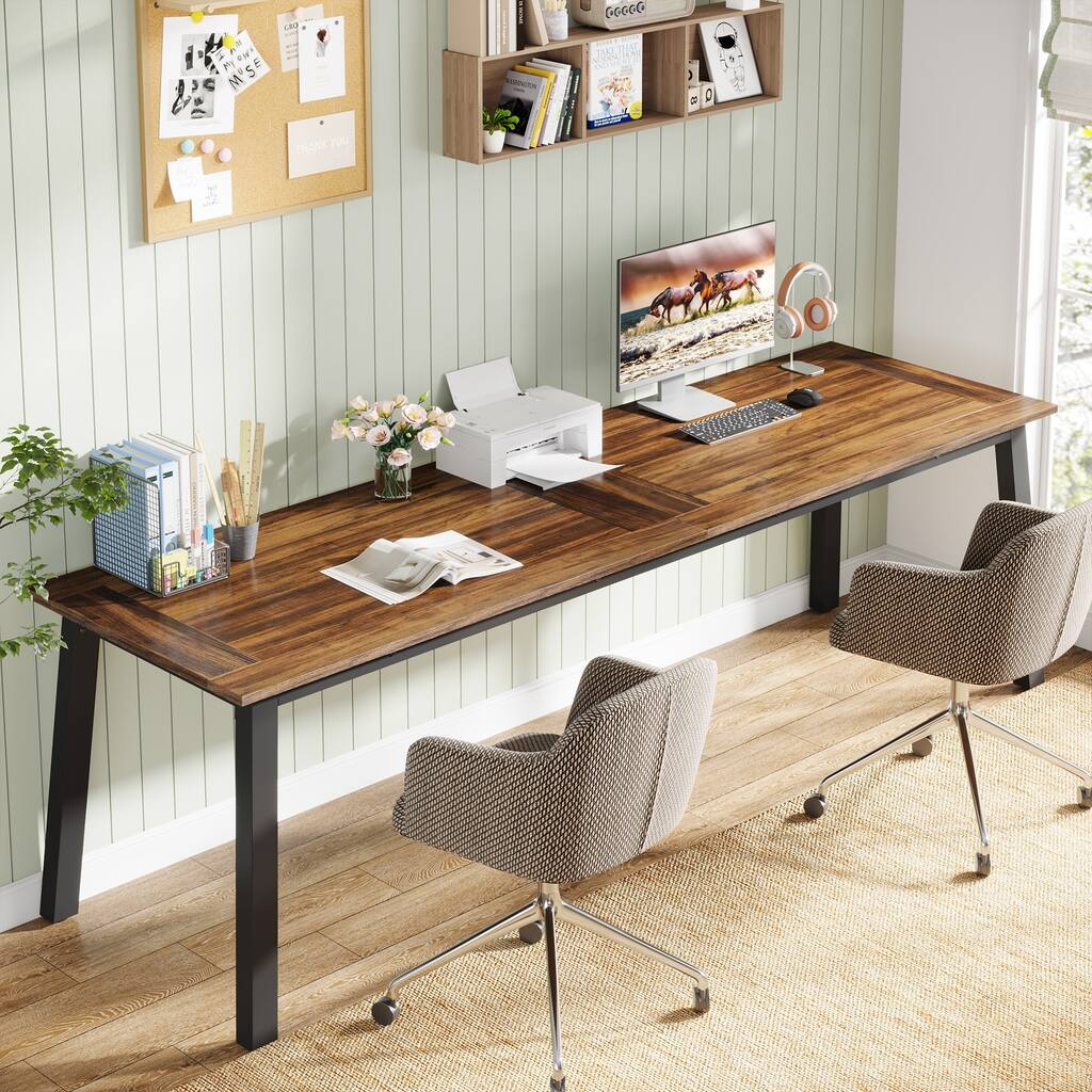 78.7" Extra Long 2 Person Computer Desk, Dual Workstation Writing Desk