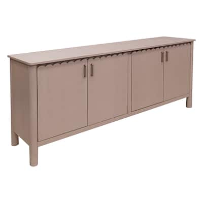 Jazz 76 Inch Sideboard Buffet Console, 4 Doors, Light Pink Solid Wood