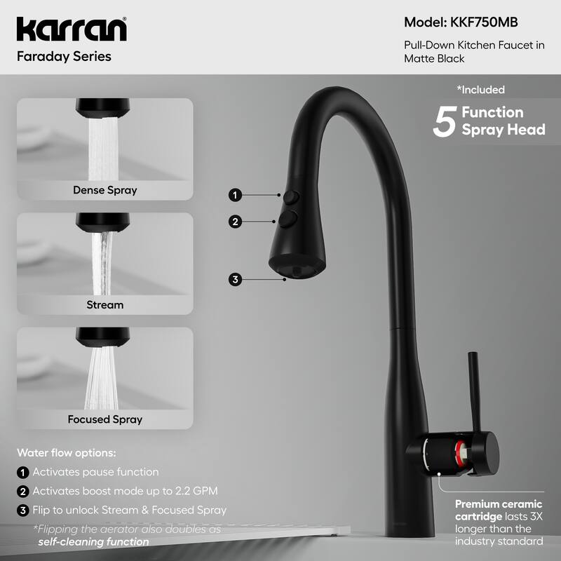 Karran Faraday Pull-Down Sprayer Kitchen Faucet