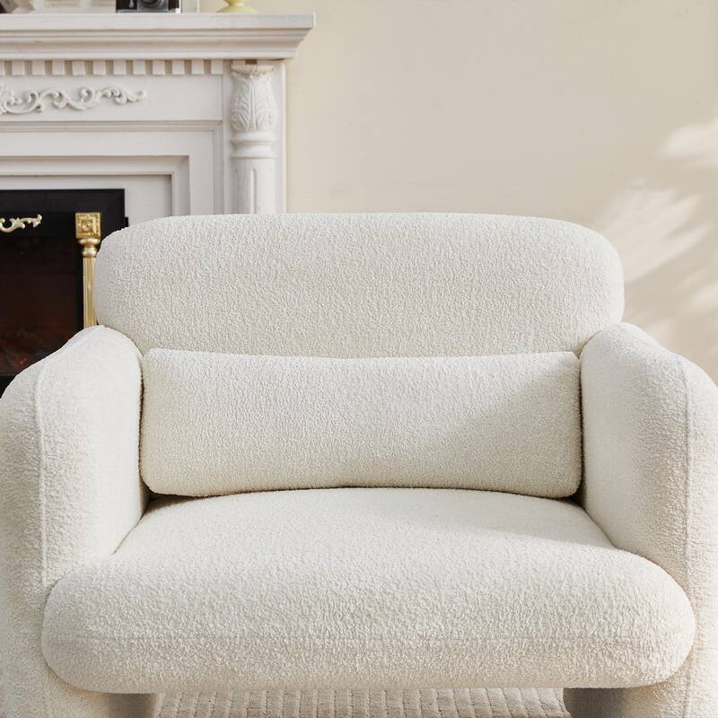 Accent Chair, Curved Back Single Armchair, Plush Upholstered