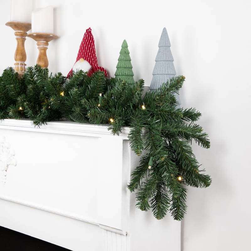 9ft x 12in Buffalo Fir Artificial Christmas Garland - Warm White LED