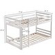 preview thumbnail 11 of 9, Wooden Bunk Bed with Straight Ladder,White