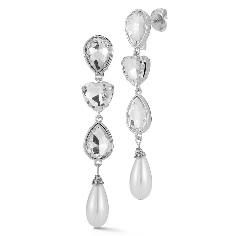 Chloe & Madison Statement Drop Earrings - Silver