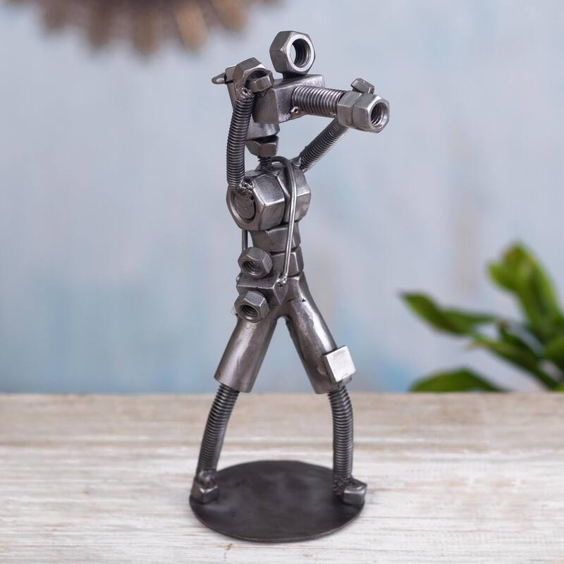 Novica Handmade Say Cheese Auto Part Sculpture