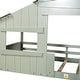 preview thumbnail 19 of 22, Full Size House Bed for Kids, Wood Playhouse Bed Frame with Roof, Window and Guardrail for Girls & Boys, No Box Spring Needed