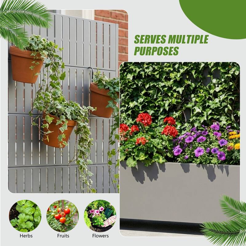 Raised Garden Bed Planter with Trellis Movable Planter Box with Lockable Wheels