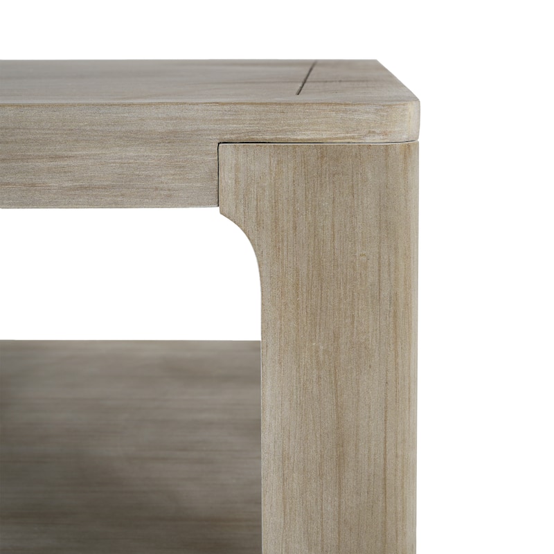 Square Coffee Table With Storage,Light Ash,made from engineered wood with a neutral finish