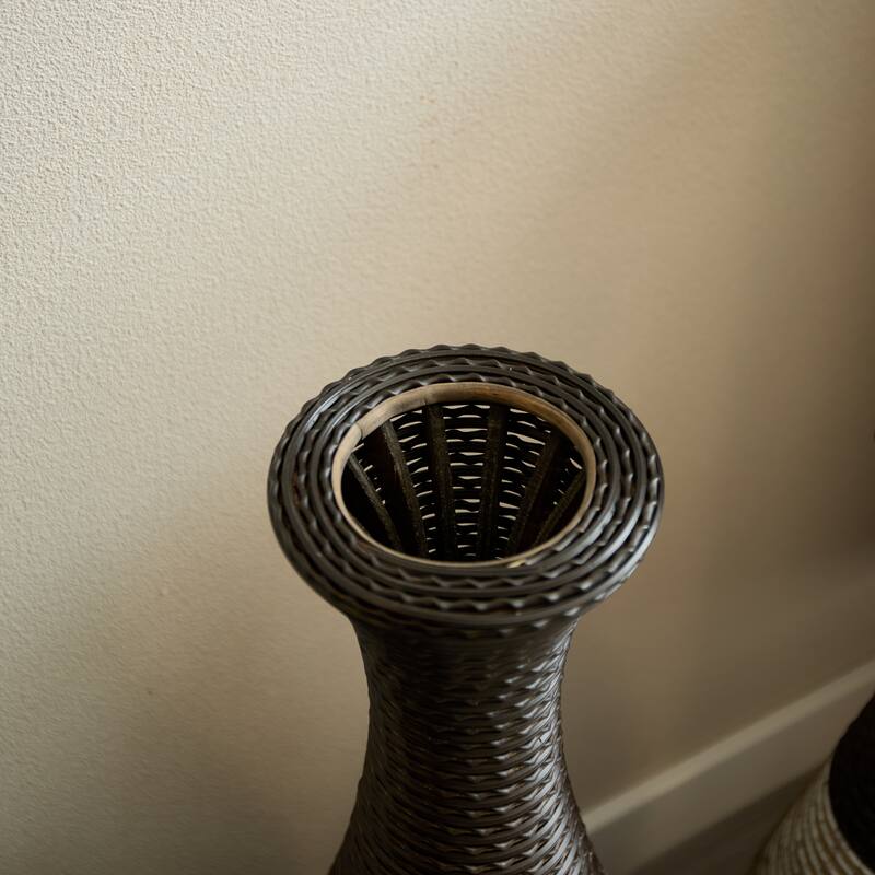 Desktop Vase, Brown Decorative Floor Vase, High Independent Flower Stand, Artificial Vine Vase, PVC Floor Vase, Set of 3