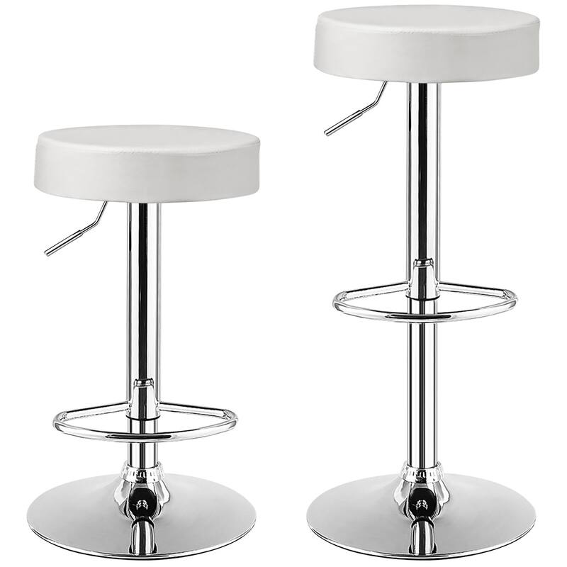 Costway Set of 2 Round Bar Stool Adjustable Swivel Pub Chair w/