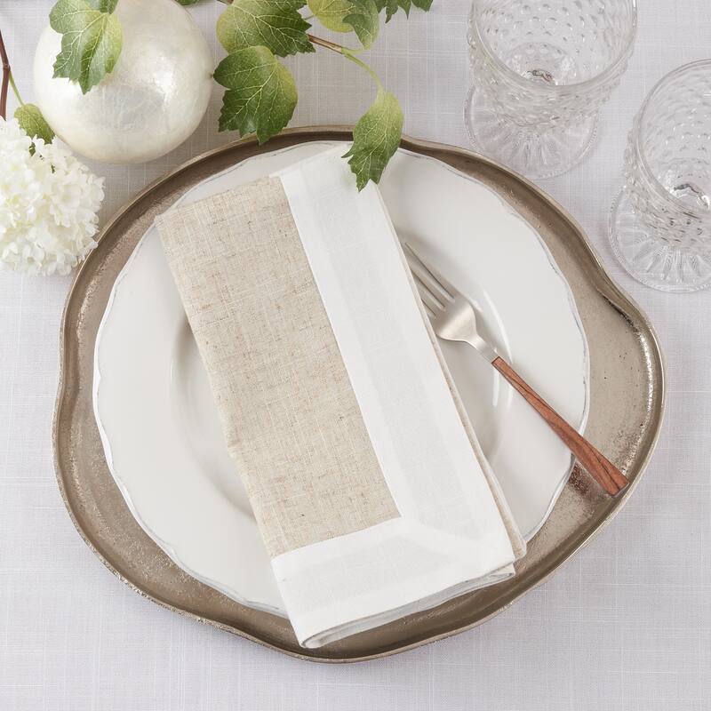 Two Tone Dinner Napkins (Set of 4) - 20"x20"