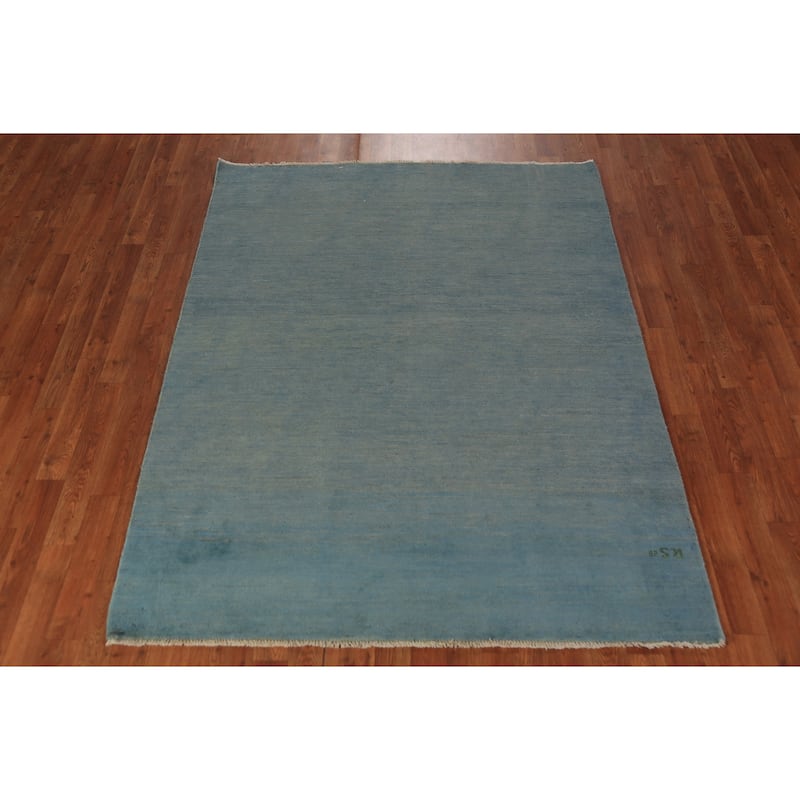 Modern Gabbeh Oriental Area Rug Handmade Tribal Wool Carpet - 4'10" x 6'4"