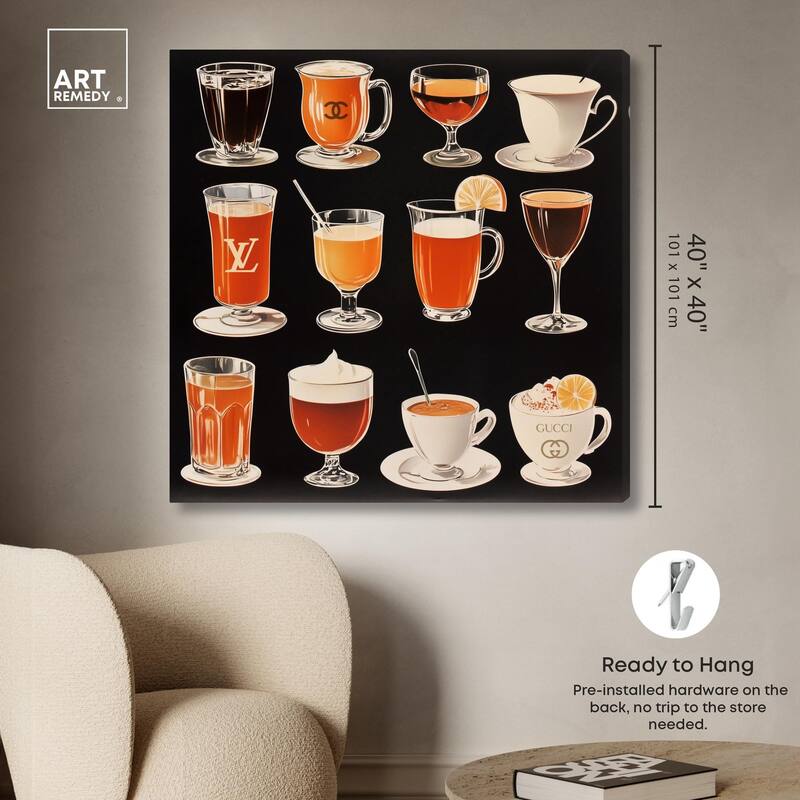 Glam Coffee Drink Collection Canvas by Art Remedy, Gallery Wrapped