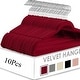 preview thumbnail 1 of 5, Flocking non-slip plastic hanger velvet thickened clothes rack 50pc 10pack  - Red