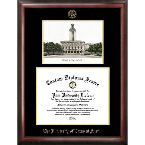 Campus Images TX988LBCGED-1411 14 X 11 In. Sam Houston State Bearkats Legacy Embossed Diploma Frame Black Cherry Gold