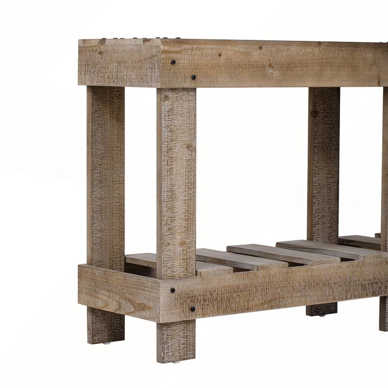 62.9-Inch Vintage Entryway Table with Natural Fir Wood