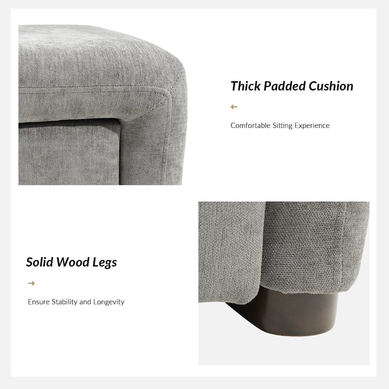 Gustavo Contemporary Storage Bench with Solid Wood Legs by HULALA HOME