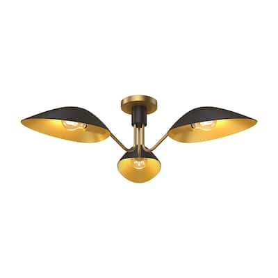 Alora Lighting SF550332 Oscar 3 Light 32" Wide Semi-Flush Ceiling