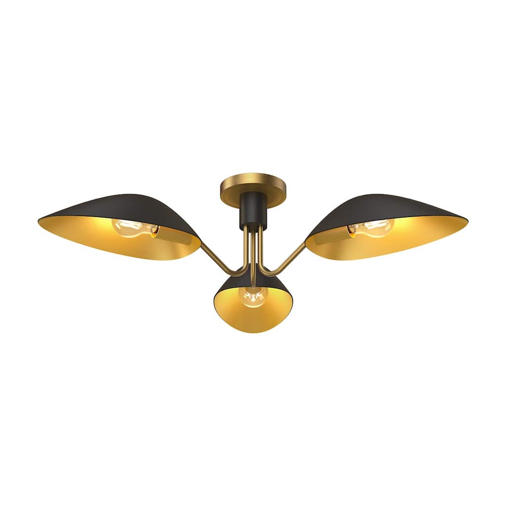 Alora Lighting SF550332 Oscar 3 Light 32" Wide Semi-Flush Ceiling