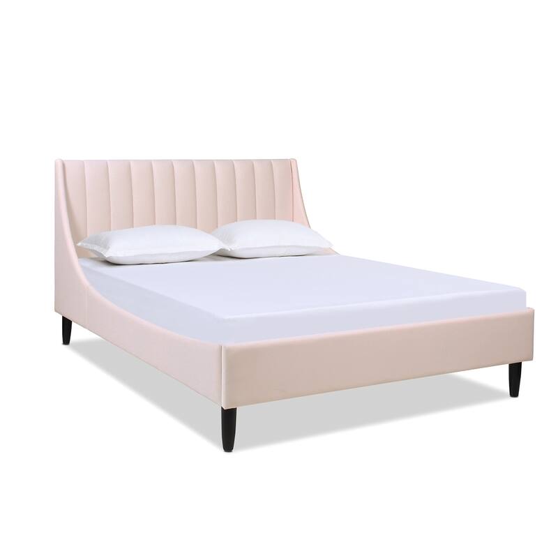 Willow Performance Velvet Channel Tufted Platform Bed