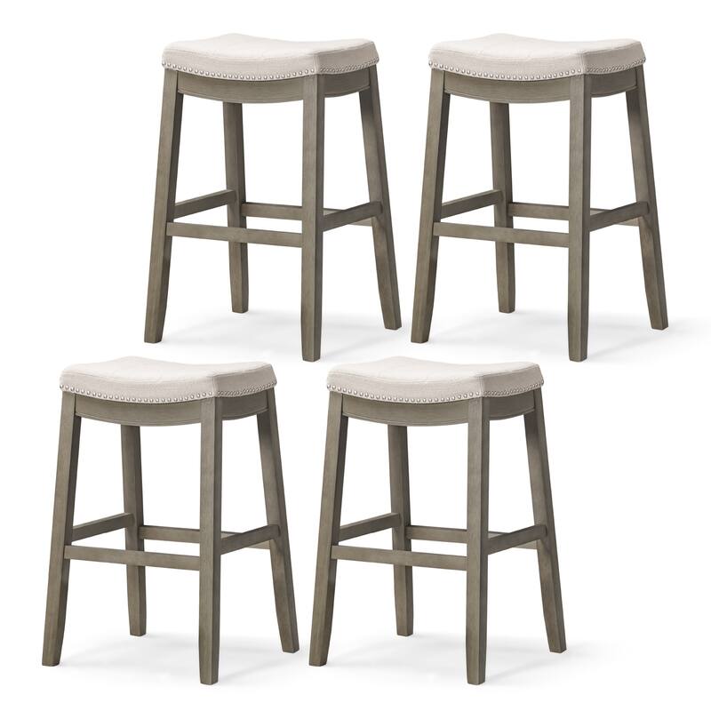 Maven Lane 31" Sophia Backless Bar Height Kitchen Stool - Set of 4 - Aged Grey