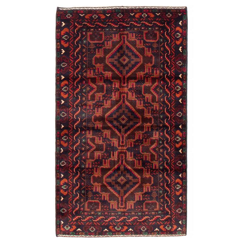 Teimani Red Rug 3'7" x 6'3" - 3'7 x 6'3 - Red - 3'7 x 6'3