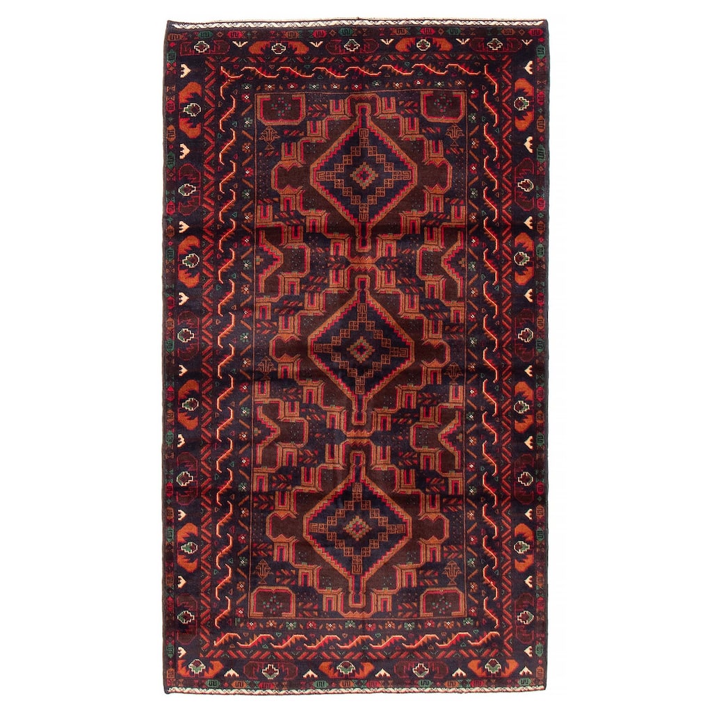 Teimani Red Rug 3'7" x 6'3" - 3'7 x 6'3