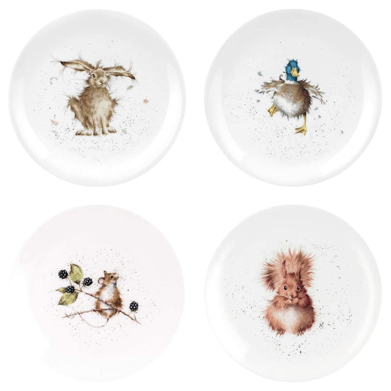 Royal Worcester Set of 4 Wrendale Designs Coupe Plates - 8 Inches