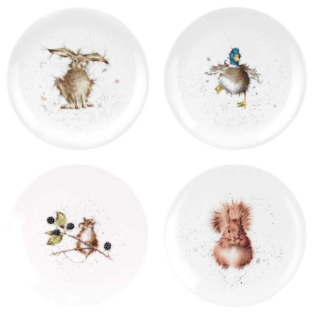 Royal Worcester Set of 4 Wrendale Designs Coupe Plates - 8 Inches