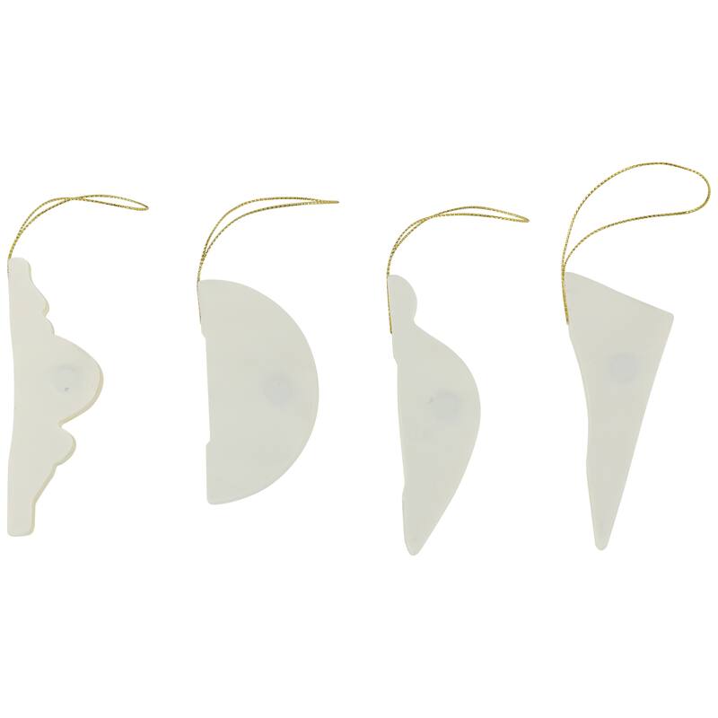 Foldable Paper Honeycomb Christmas Finial Ornaments - 4" - Cream - Set of 4