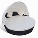 vidaXL Outdoor Lounge Bed with Canopy Poly Rattan Black - 73'' x 35.4'' x 57'' - Thumbnail 3