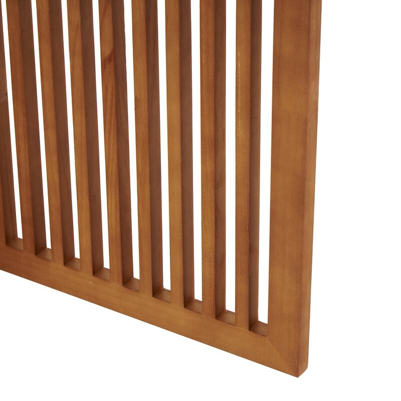 Arched Slatted Wood Base or Wood Distressed Shuttered and 3 Panel Room Divider - Brown, Dark Brown or Grey - Roche River Décor
