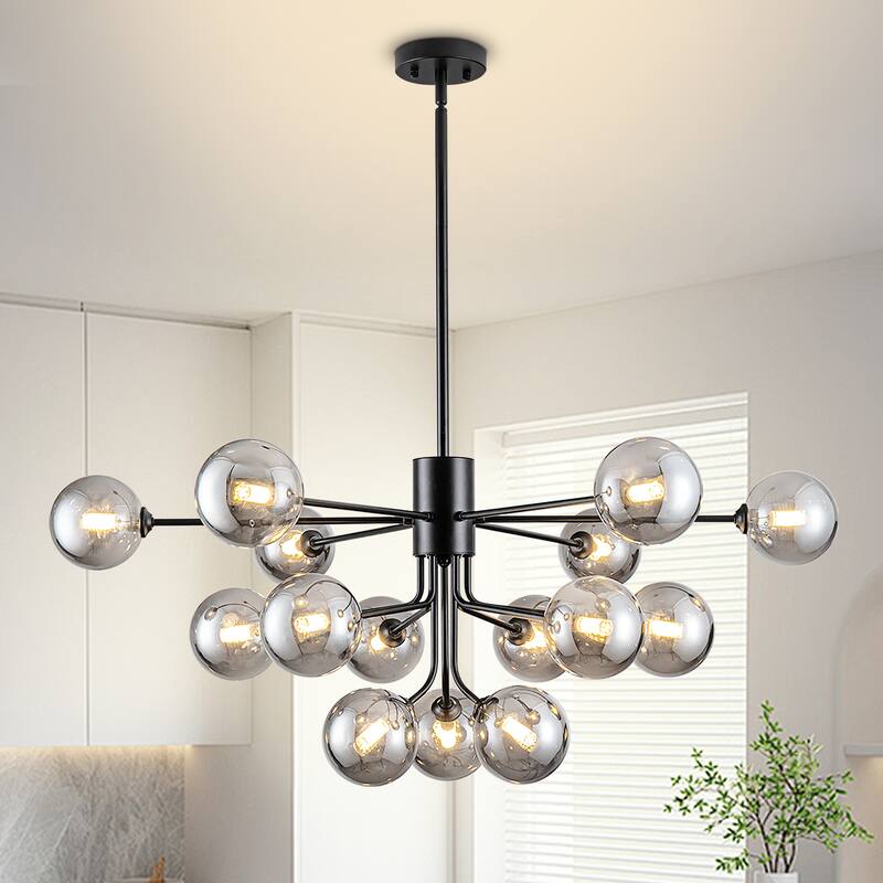 Sputnik Ceiling Light Fixture Sputnik Chandeliers Dimmable Modern Linear Chandelier - 15-Light