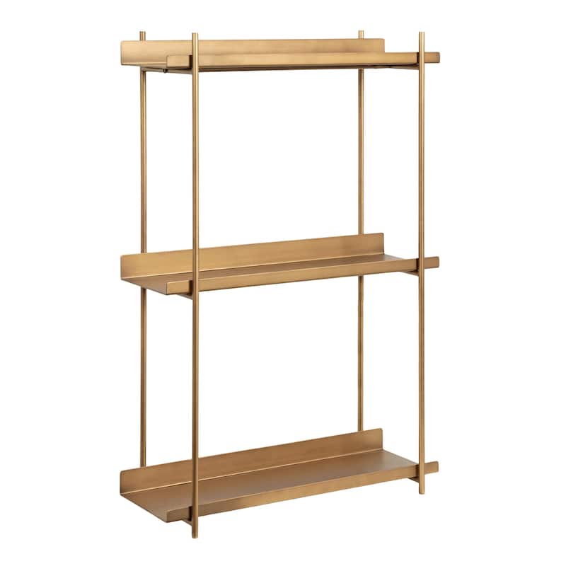 Kate and Laurel Dominic Tiered Wall Shelf - 20x7x30 - Gold
